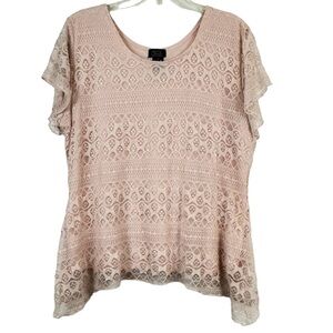 Shannon Ford, New York buff lace top with lining women’s plus size 2X 🔥